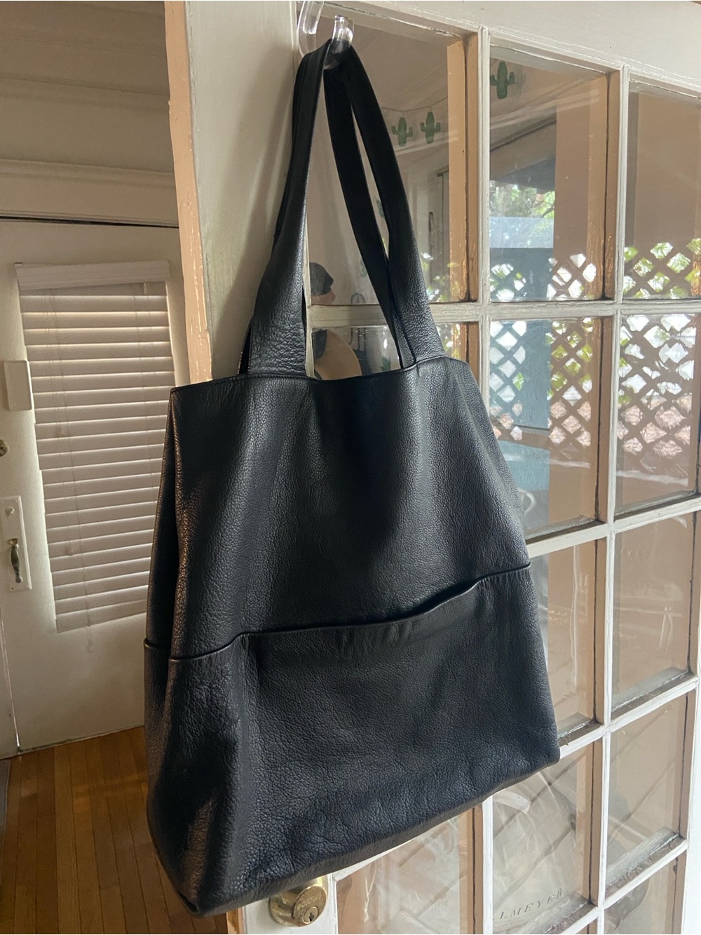 COS Black Leather Tote Bag
